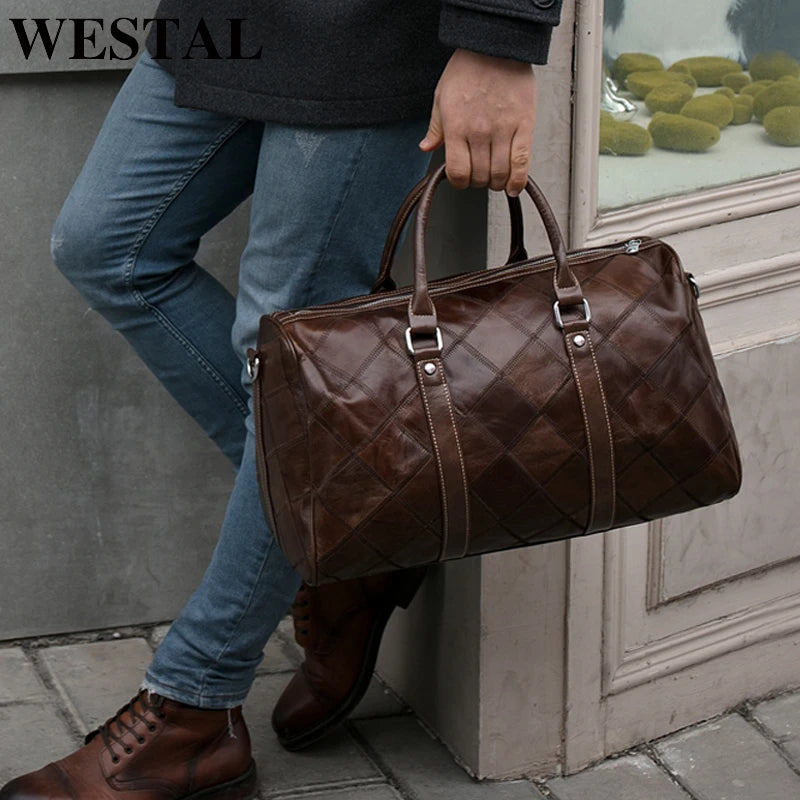 WESTAL Genuine Leather Duffle Bag