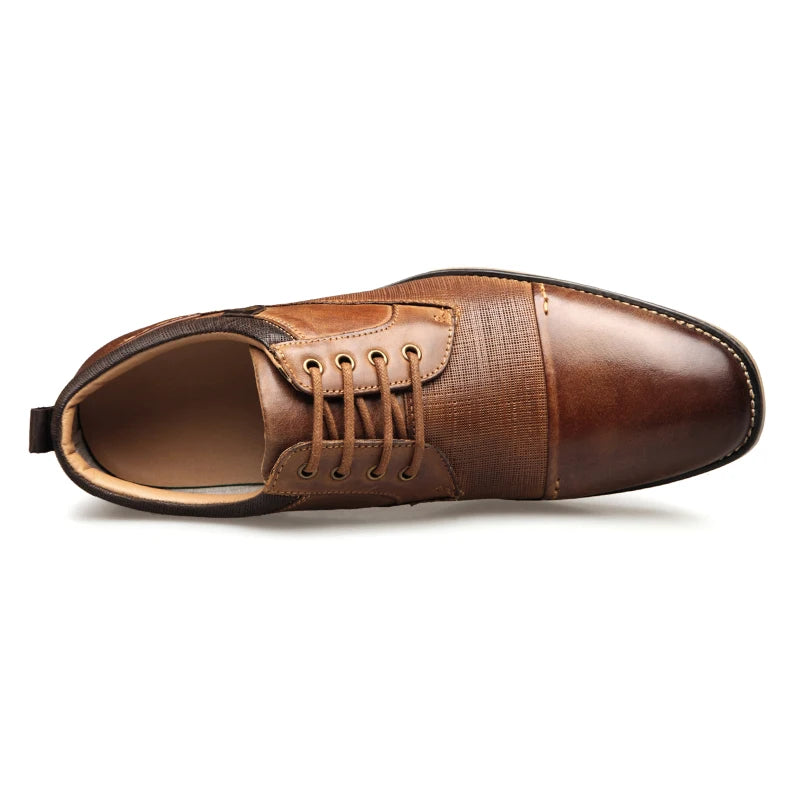 YIGER Men Genuine Leather Dress Shoes