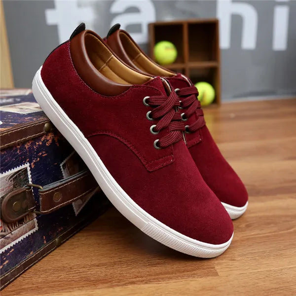 Sharp Suede Men Flats Canvas Shoes