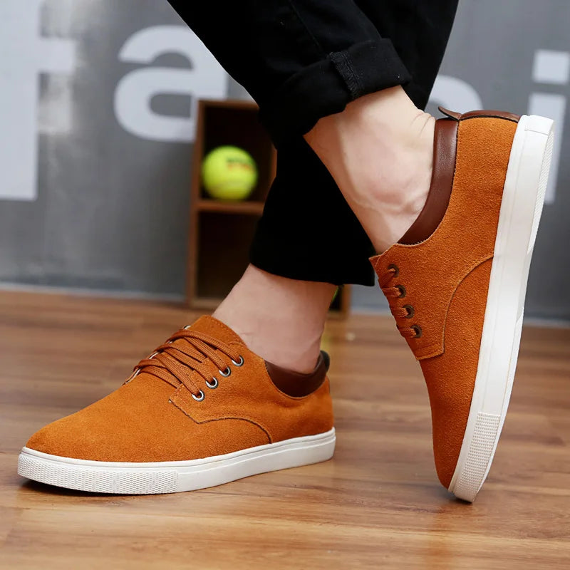 Sharp Suede Men Flats Canvas Shoes